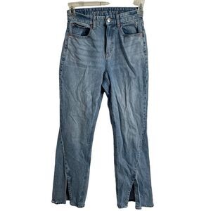 American Eagle Womens Bootcut High Rise Jeans 2R Split Hem Kendrick Lamar